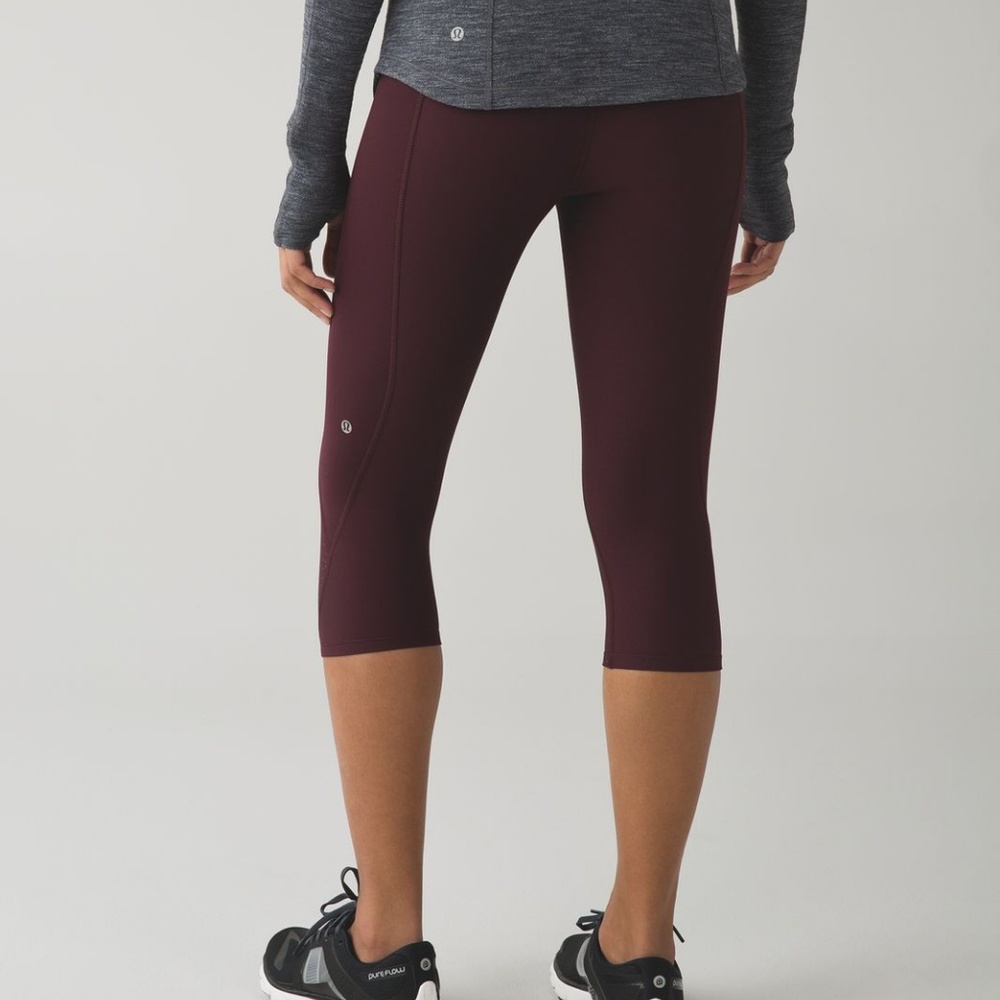 Lululemon Tight Stuff Crop Bordeaux Drama / Raspbe - Picture 2 of 7